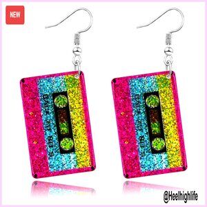 Acrylic Drop Dangle Earrings Neon Party Accessories 80s 90s Style